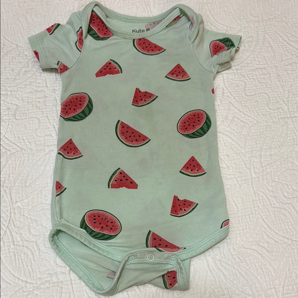 Kyte BABY Mint Watermelon Print Bodysuit
